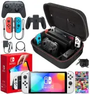 Nintendo Switch OLED Model White Case Bundle with Mario Kart 8 Deluxe
