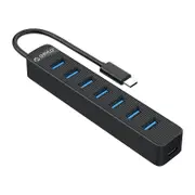 [TWC3-7A-BK] Type-C 7 Port USB 3.0 Superspeed Hub, Reserve 15W type-C power port