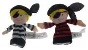 Ganz Pirate Finger Puppet Dolls Play Eye Patch Plush Set 2 Toy Halloween Gift