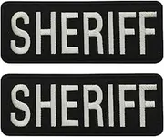 Sheriff Embroidered Appliques Patches, Fabric Embroidery Patch Sewing Applique Tactical Morale Military Emblem Badges for Clothes, Backpacks, Vests, 3.94 x 1.57Inch