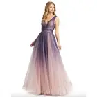 MAC DUGGAL Dress Size 2 Evening Gown Ombre Tulle Fit Flare Pink Purple NEW