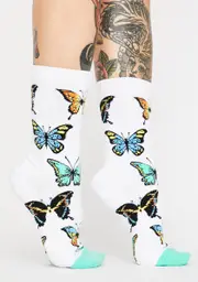 [Cool Socks] Butterflies Crew Socks