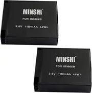 MINSHI IS360XB (2 Pack) Replacement Battery Compatible with Insta360 ONE X【3.8V 1190mAh】 High Performance Compatible Camera Battery 2023IAB