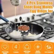 4Pcs Egg Ring Mold 304 Stainless Steel 4 Shapes Egg Rings Lightweight Egg·~