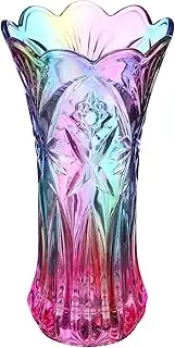 Unique Crystal Glass Vase Decorative Rainbow Vase Flower Plant Container Dinner Table Centerpiece Colorful Glass Vase for Home Office Wedding1