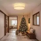 TOZING 15 in. Modern White LED Dimmable Novelty Star Cloth Cover Ceiling Light