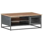 vidaXL Coffee Table Grey 90x50x35 cm Solid Acacia Wood HEE