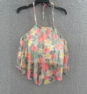 Coco Reef Aura Printed Overlay Bra-Sized Tankini Top Women's 38DD Multi Pullover