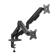 mbeat® activiva Ergolife Dual-Screen Gas Spring Monitor Arm allows you to smoothly adjust the height, angle, and tilt of both screens with minimal