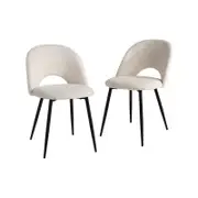 Oikiture 2PC Dining Chair Sherpa White