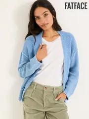 FatFace Blue Edie Laundered Knitted Cardigan (E81289) | $136