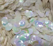 500 pcs Bulk White Iris AB Large 12mm Round Cup Loose Sequins Sewing Crafts