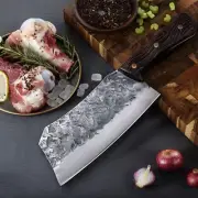 Forged 5Cr15Mov Steel Cleaver Knife Chef Butcher Meat Wood Handle Kitchen Tool S