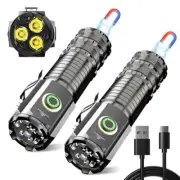 Mini LED Flashlight Rechargeable, 5000 High Lumens Powerful Pocket 2