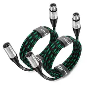 Cable XLR a XLR Pro Mic de 10 pies, paquete de 2, cable XLR macho a hembra de 3