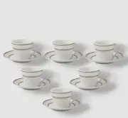 Lorren Home Trends White 12-Piece Espresso Cup & Saucer Service Set..