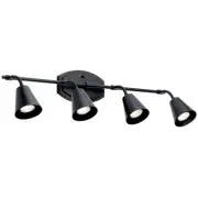 Kichler 52129 Sylvia 4 Light 30"W Fixed Rail Ceiling Fixture - Black
