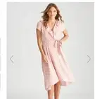 NEW LIZ JORDAN SHORT SLEEVE SPOT FRILL DRESS SIZE 14 + FREE GIFT