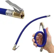 POFET Auto Car Motorcycle T1/4PT Male Threaded 1/4" Rubber Air Pipe Pump Hose Blue