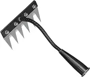 2025 Iron Rake, Durable Iron Weeding Rakes, Gardening Weed Puller Tool, Garden Weeding Tools for Backyard Lawn Loosening,6 Teeth