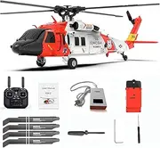 1/47 F09-S UH-60 RC Helicopter - 2.4GHz 6CH Remote Control with Brushless Motor, LED Lights&GPS, 3D Stunt Capable, for Adults