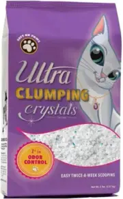 Ultra Pet Clumping Crystal Cat Litter, White Crystals with Multicolor Crystals