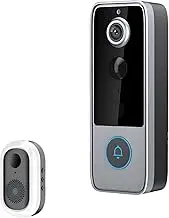 Intelligent Wireless Doorbell – Smart WiFi Doorbellwith Smart WiFi Doorbell and Security Cam, with Live View, Two-Way Audio Motion Alerts, Auto Snapshots, Local Recordings. (White)
