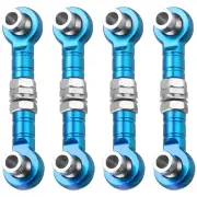 4pcs Steering Servo Rod RC Aluminum Linkages for HSP 1/10 94123 RC Car(Blue)