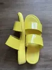 NEW Comfy Hush Puppies Women Brite Jells Sandals/Slide Wedge SUN YELLOW 9 M