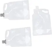 Kisangel Portable Water Pouch 3pcs Set Collapsible Drinking Bottle Folding Water Bag for Camping Hiking Outdoor Activities Random Color