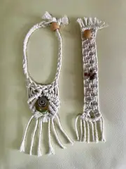 designer handmade reiki unakite macrame necklace and bracelet set one only