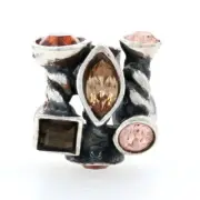 NEW Chamilia Marquise Brown Charm - Sterling 925 Bead Swarovski Crystals JC-2C