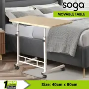 SOGA 40x80cm White Maple Movable Computer Bedside Bedroom Table Desk Student