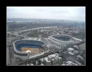 Yankee Stadium new and old Arial photo 11 x 14 Framed
