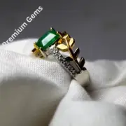 Natural Beautiful Zambian Emerald Women Ring, unique style Ring Elegant design