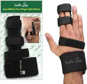 GuardNHeal Two Finger Splint Brace – Detachable Finger Immobilizer Splint – Removable Straps for Comfort Fit – Suitable for Left or Right Hand (Medium)
