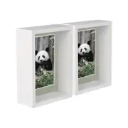 Nicola Spring 5" x 7" White 3D Deep Box Photo Frames - 4" x 6" Mount - Pack of 5