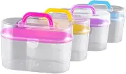 SHINEOFI Sewing Supplies Organizer Portable Plastic Storage Container Snap Buckle Handle Random Color