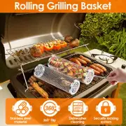 Rolling Grilling Basket Nesting Grill Basket Stainless Steel BBQ Basket ShtyY