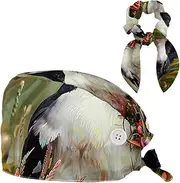 [YTYVAGT] Scrub Caps Women,Scrub Hats Suitable for Women,Two Sea Birds Meadow