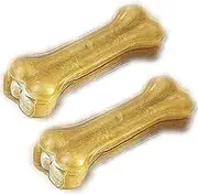 Dog Chews for Less! Rawhide 2 Packs at Discounted Price Beef Chicken or Natural(Chicken 4" Pressed Rawhide)