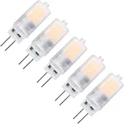 5pcs/set G4 Halogen Bulbs 16 Pieces 2835SMD 3W 360 ° PC Case Warm/Cold White 2700K-6500K Halogen Bulbs Two Pin Power 3W, Warm White, Milk white mask 3W