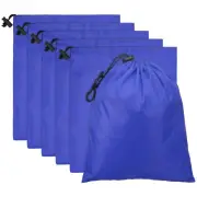 6pcs Drawstring Bag with Toggle 6 x 8 Inch Stuff Sack, Sapphire Blue