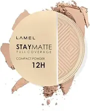 Lamel Stay Matte Compact Powder - Light Natural Coverage - Universal Neutral Undertone - Cruelty Free - Cool Ivory N.402