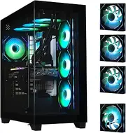 BitFenix CETO High Airflow PC Gaming Case Premium Edition Black-Panoramic Tempered Glass–Reverse Connection Motherboard Compatible–4xInfinity Mirroring ARGB Fans(3X Reverse)-360mm AIO Support