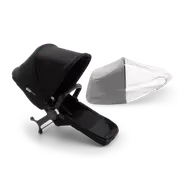 Bugaboo Donkey 3 Duo extension set complete Black sun canopy, black fabrics, black chassis