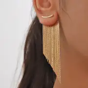 Great Gatsby 1920's Thread Tassel Drop Earrings - Gold (Style 40)