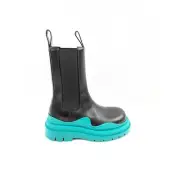 Bottega Veneta Tire High Boots in Black w/ Bright Green Sole BNWB 42.5