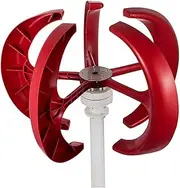 Wind Turbines,500W~800W 24V Wind Generator Kit 5PCS Blades Vertical Wind Power Generator Red Lantern Style with Charge Controller for Power Supplementation (Waterproof con/13559