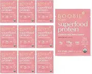 Boobie Body Superfood Protein Meal Replacement Shake, Chocolate Bliss Flavor | 19g Protein | Safe For Pregnancy, Lactation, & Motherhood | Organic, Vegan, Zero Sugar, 10 Single Serve Packets (1.16 oz
